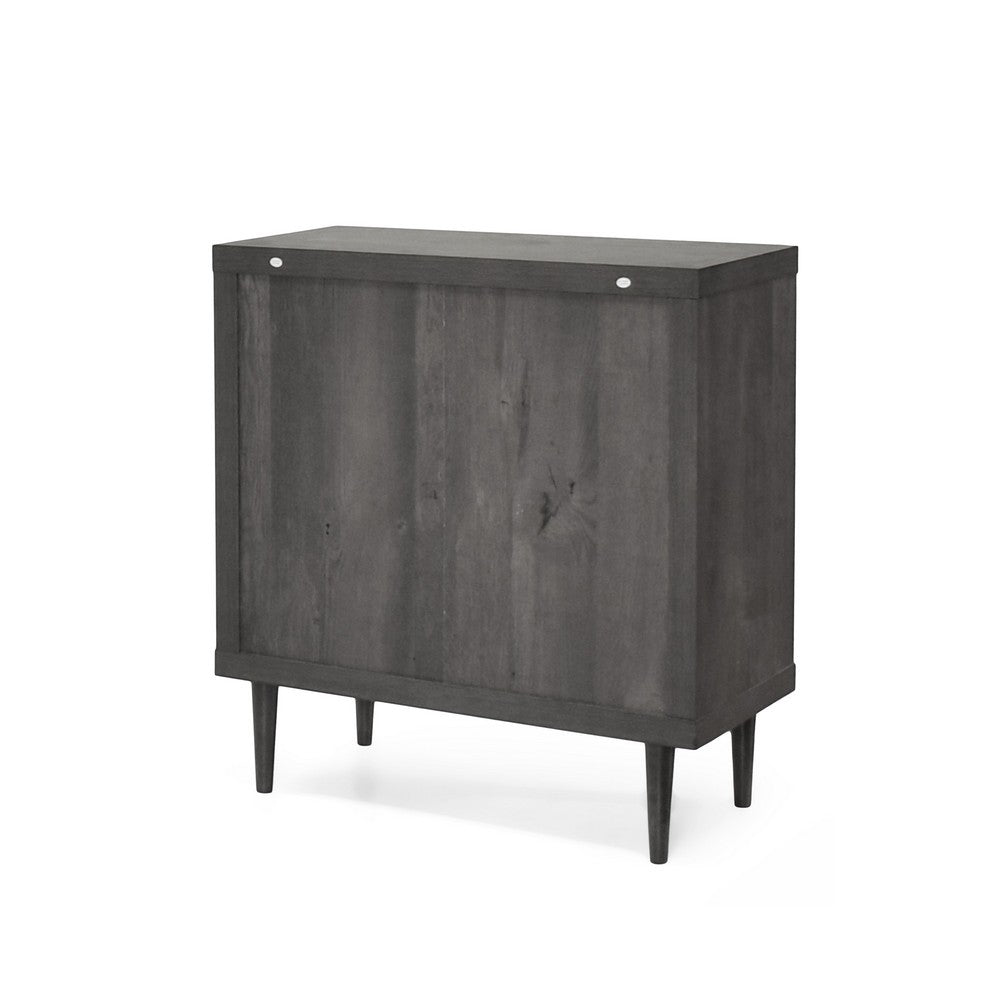 Raya Tall Dresser Chest | 3 Drawers and Rubberwood Legs | Modern Gray