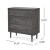 Raya Tall Dresser Chest | 3 Drawers and Rubberwood Legs | Modern Gray