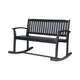 Outdoor Rocking Loveseat Bench Slatted Design | 50" Gray Acacia Wood