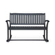 Outdoor Rocking Loveseat Bench Slatted Design | 50" Gray Acacia Wood