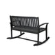 Outdoor Rocking Loveseat Bench Slatted Design | 50" Gray Acacia Wood