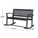 Outdoor Rocking Loveseat Bench Slatted Design | 50" Gray Acacia Wood