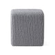 Square Knitted Footstool Ottoman Handwoven Design 17 Inch Gray Cotton BM326920