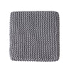 Square Knitted Footstool Ottoman Handwoven Design 17 Inch Gray Cotton BM326920
