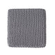 Square Knitted Footstool Ottoman Handwoven Design 17 Inch Gray Cotton BM326920