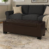 Liani Ottoman Bench | Storage Top | 50" Dark Brown Bonded Leather