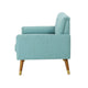 Lita Wide Accent Club Chair Button Tufted Light Blue Textured Fabric