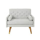 Lita Wide Accent Club Chair | Button Tufted | Gray Textured Fabric