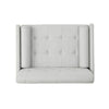 Lita Wide Accent Club Chair | Button Tufted | Gray Textured Fabric