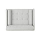 Lita Wide Accent Club Chair | Button Tufted | Gray Textured Fabric