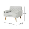 Lita Wide Accent Club Chair | Button Tufted | Gray Textured Fabric