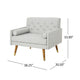 Lita Wide Accent Club Chair | Button Tufted | Gray Textured Fabric