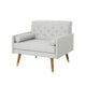 Lita Wide Accent Club Chair | Button Tufted | Gray Textured Fabric