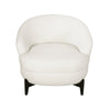 Olie Accent Club Chair Barrel Style Boucle White Fabric Cross Base