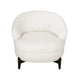 Olie Accent Club Chair Barrel Style Boucle White Fabric Cross Base