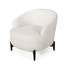Olie Accent Club Chair, Barrel Style, Boucle White Fabric, Cross Base