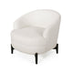 Olie Accent Club Chair, Barrel Style, Boucle White Fabric, Cross Base