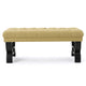 Riam Ottoman Bench 41 Inch Button Tufted Yellow Half Circle Legs BM326939