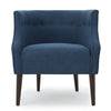 Accent Club Chair Curved Barrel Back Button Tufted Navy Blue Fabric BM326941