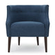 Accent Club Chair Curved Barrel Back Button Tufted Navy Blue Fabric BM326941