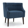 Accent Club Chair, Curved Barrel Back, Button Tufted, Navy Blue Fabric