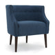Accent Club Chair, Curved Barrel Back, Button Tufted, Navy Blue Fabric