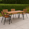 Zoe Outdoor Coffee Table, Hairpin Legs, 43in Brown Slatted Acacia Wood