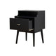 Inaya Nightstand | 1 Drawer and Shelf | Splayed Legs | 26" Black MDF