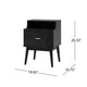 Inaya Nightstand | 1 Drawer and Shelf | Splayed Legs | 26" Black MDF