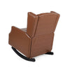 Zyna Rocking Chair | Gentle Motion | Brown Waffle Stitch Faux Leather