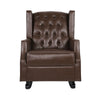 Zyna Rocking Chair | Gentle | Dark Brown Waffle Stitch Faux Leather