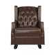 Zyna Rocking Chair | Gentle | Dark Brown Waffle Stitch Faux Leather