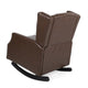 Zyna Rocking Chair Gentle Dark Brown Waffle Stitch Faux Leather