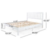 Danie Low Profile Queen Bed | Open Slat Headboard | White Acacia Wood