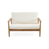 Roxy 2pc Outdoor Loveseat and Coffee Table Set | Acacia Wood | Cream