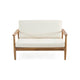 Roxy 2pc Outdoor Loveseat and Coffee Table Set | Acacia Wood | Cream