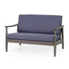 Roxy 2pc Outdoor Loveseat Coffee Table Set | Acacia Wood | Dark Gray