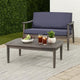 Roxy 2pc Outdoor Loveseat Coffee Table Set | Acacia Wood | Dark Gray