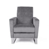 Reki Push Back Manual Recliner Chair | Stainless Steel Legs | Gray