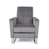 Reki Push Back Manual Recliner Chair Stainless Steel Legs Gray BM326965