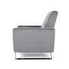 Reki Push Back Manual Recliner Chair | Stainless Steel Legs | Gray