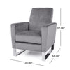 Reki Push Back Manual Recliner Chair | Stainless Steel Legs | Gray