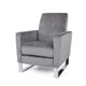 Reki Push Back Manual Recliner Chair | Stainless Steel Legs | Gray