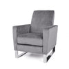 Reki Push Back Manual Recliner Chair, Stainless Steel Legs, Gray