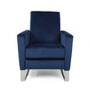 Reki Recliner Chair | Manual Push Back | Stainless Steel | Blue Velvet