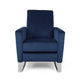 Reki Recliner Chair | Manual Push Back | Stainless Steel | Blue Velvet
