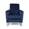 Reki Recliner Chair Manual Push Back Stainless Steel Blue Velvet