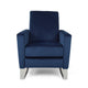 Reki Recliner Chair Manual Push Back Stainless Steel Blue Velvet