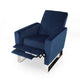 Reki Recliner Chair Manual Push Back Stainless Steel Blue Velvet