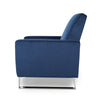 Reki Recliner Chair | Manual Push Back | Stainless Steel | Blue Velvet